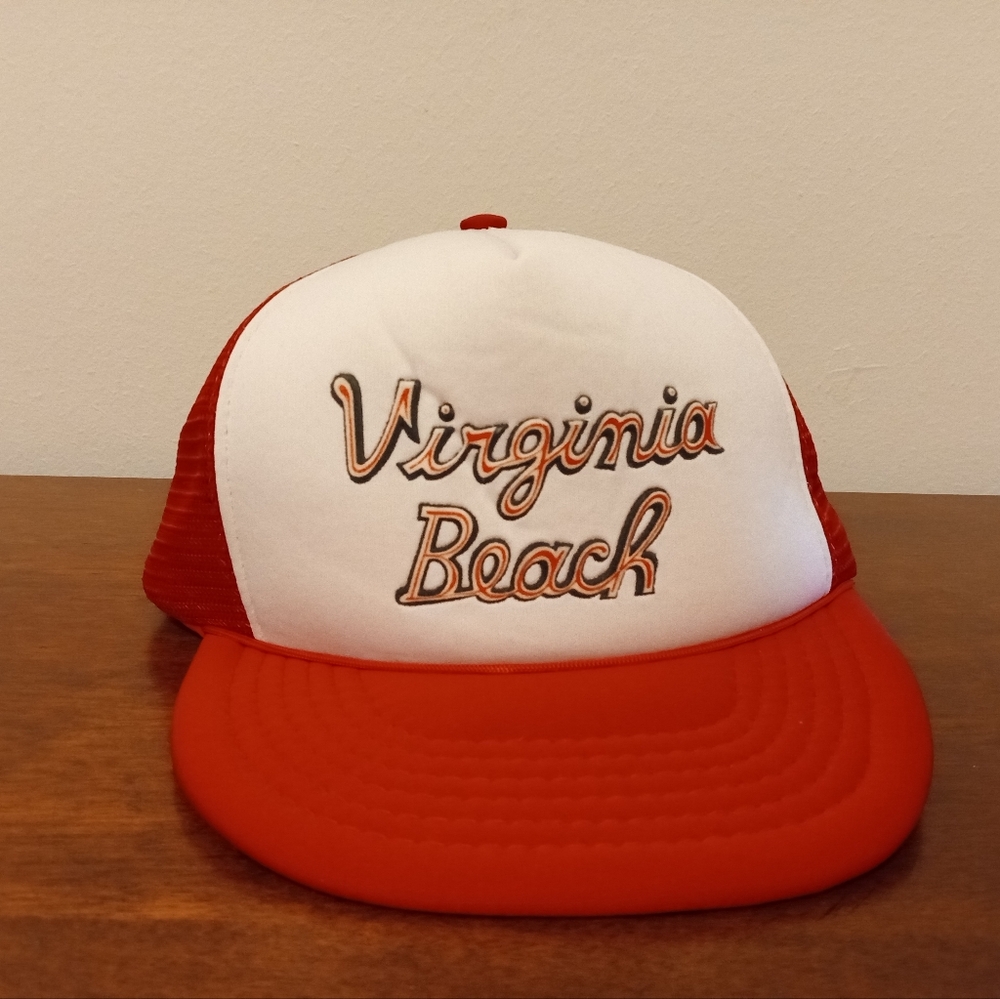 NOS vintage '80s Virginia Beach snap back mesh trucker hat
